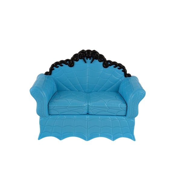 Monster High Coffin Bean Blue Couch Spiderweb Sofa Loveseat & Accessories - Picture 6 of 9